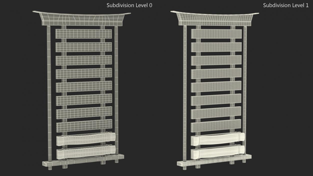 Belt Display of Martial Art Novice 3D model