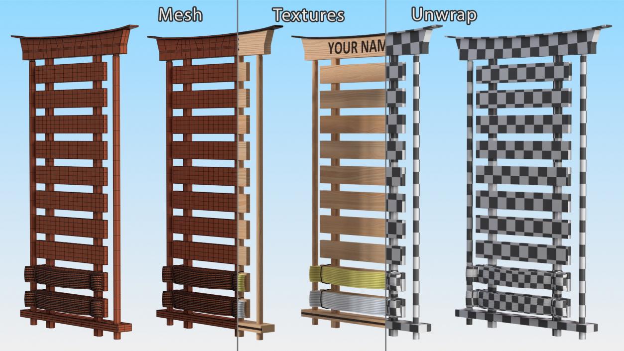 Belt Display of Martial Art Novice 3D model