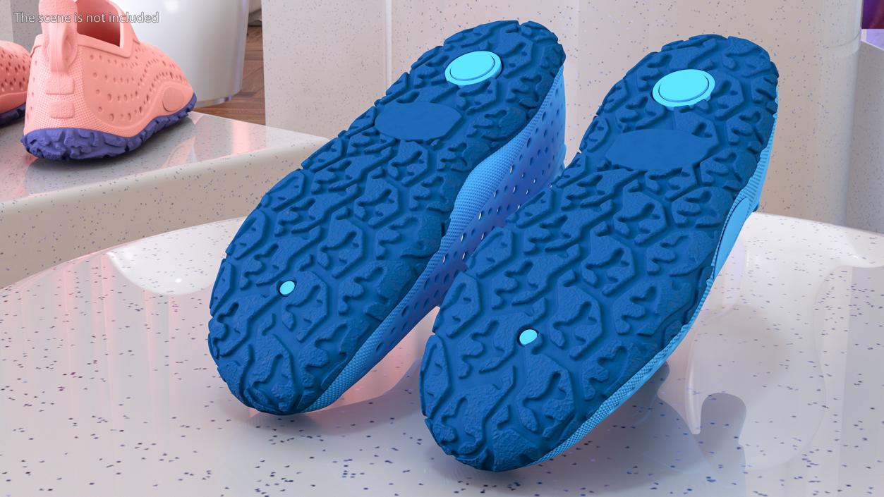 3D Swimming Pool Shoes for Kids Blue model