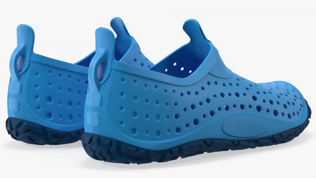 3D Swimming Pool Shoes for Kids Blue model