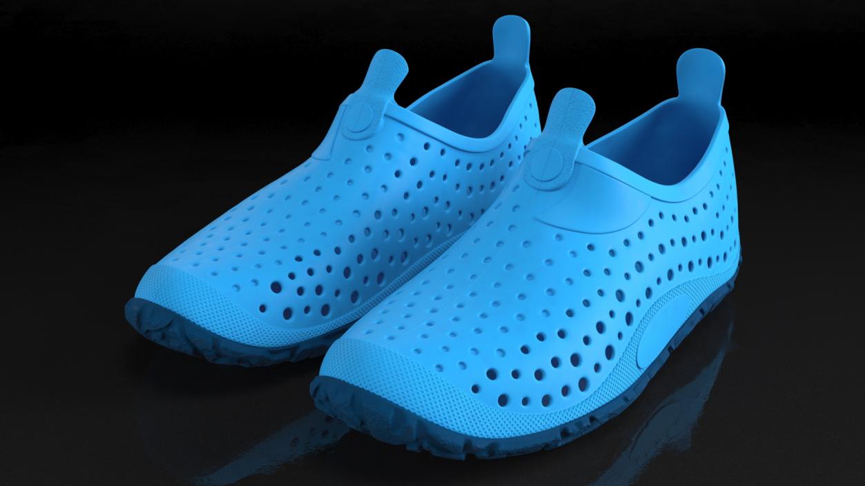 3D Swimming Pool Shoes for Kids Blue model