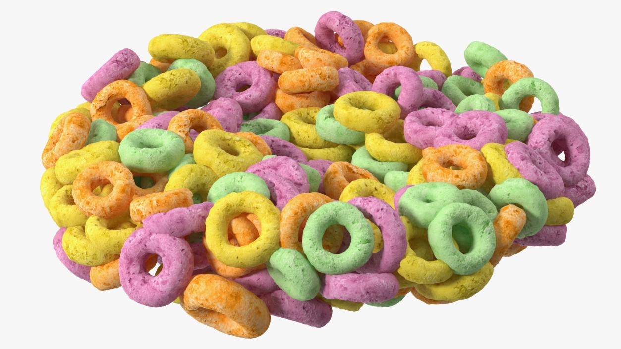 3D Colored Rings Breakfast model