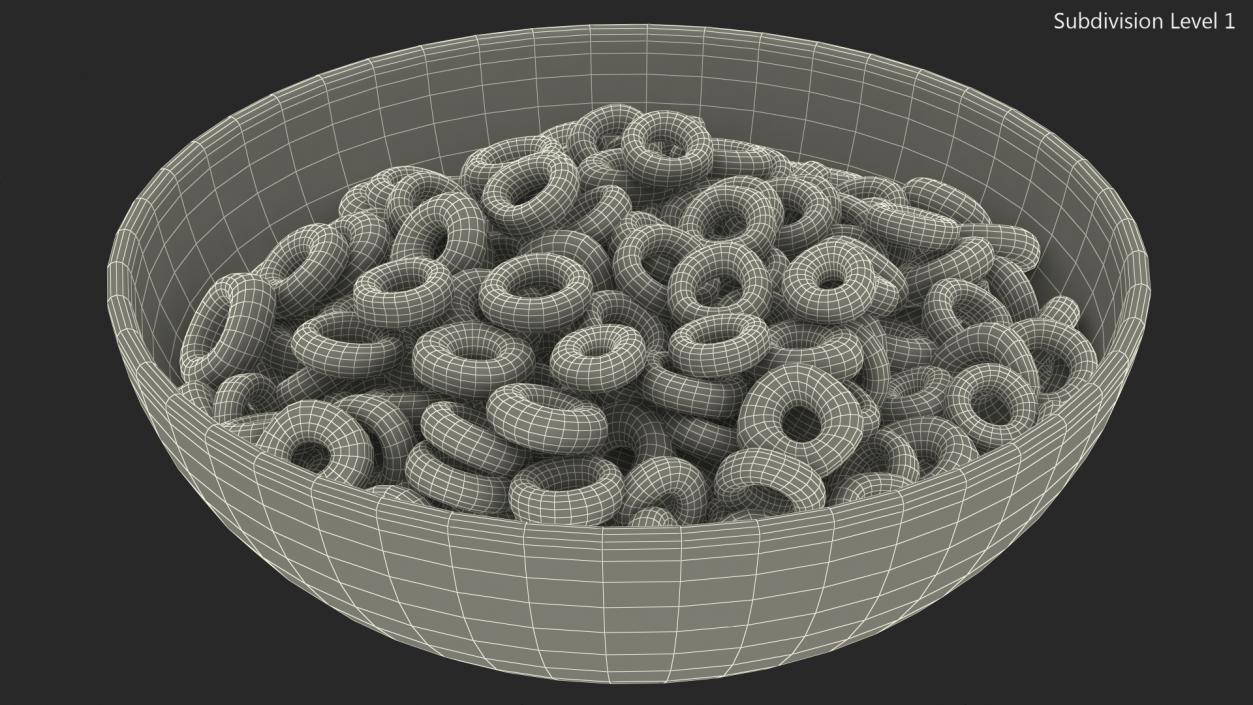 3D Colored Rings Breakfast model