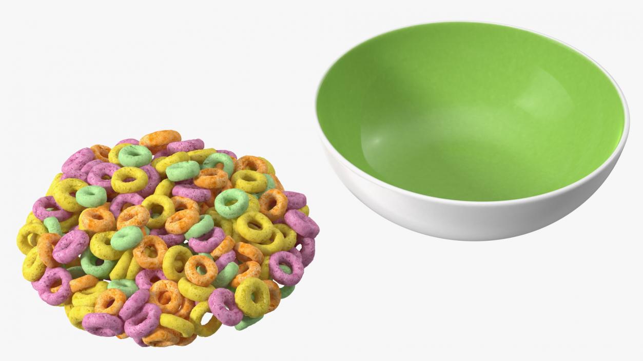 3D Colored Rings Breakfast model