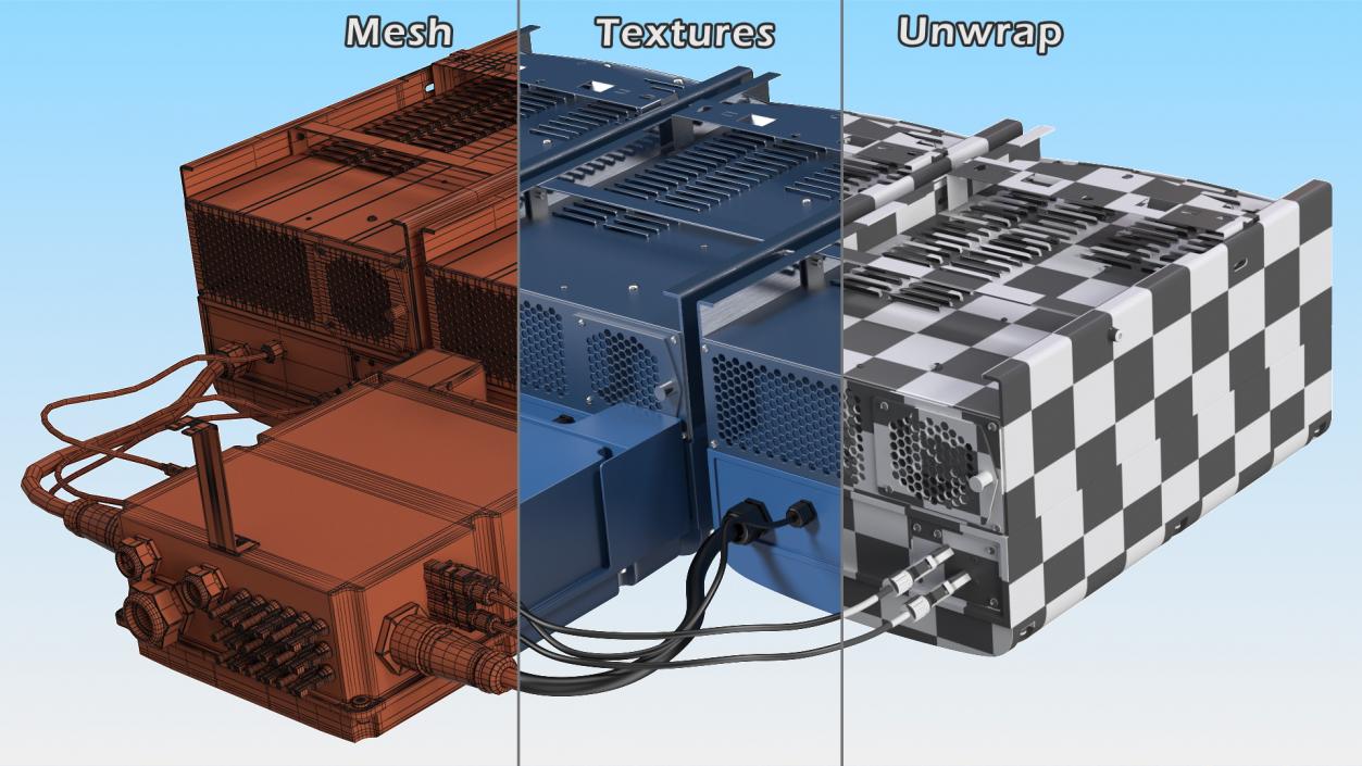 Three Phase Solar Inverter with Secondary Units 3D