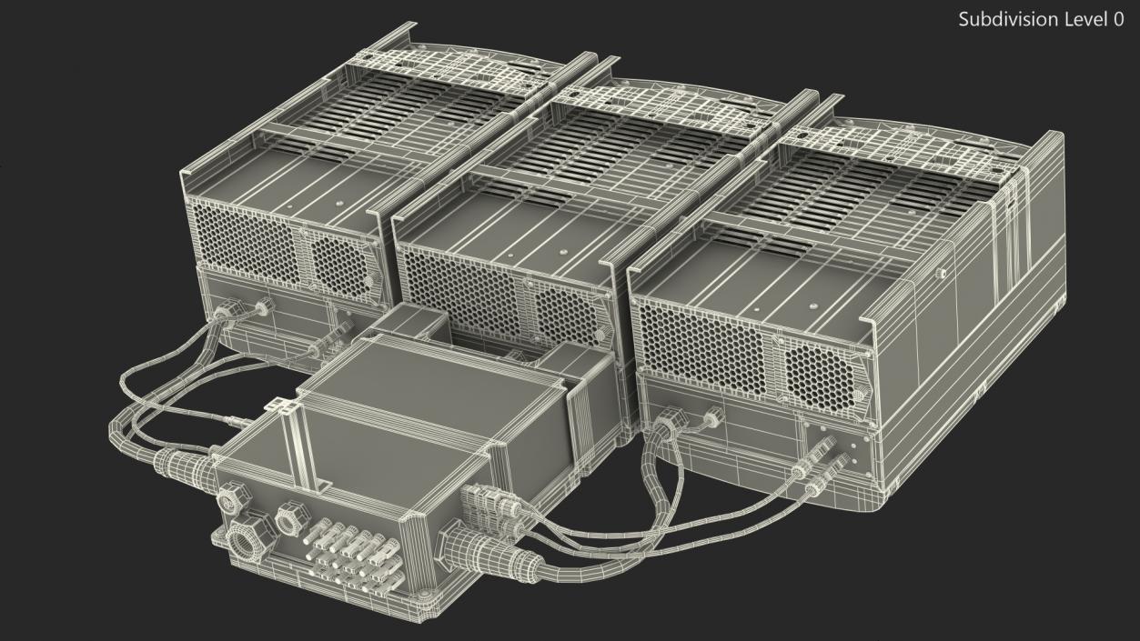 Three Phase Solar Inverter with Secondary Units 3D