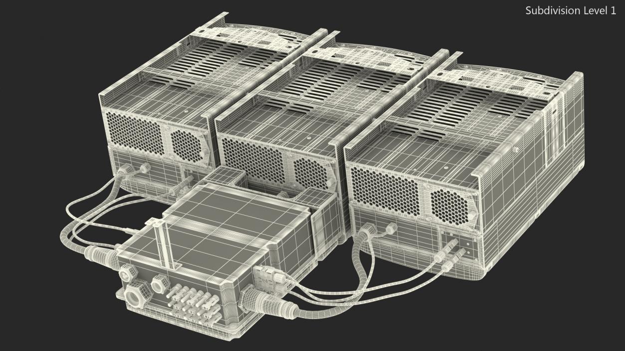 Three Phase Solar Inverter with Secondary Units 3D