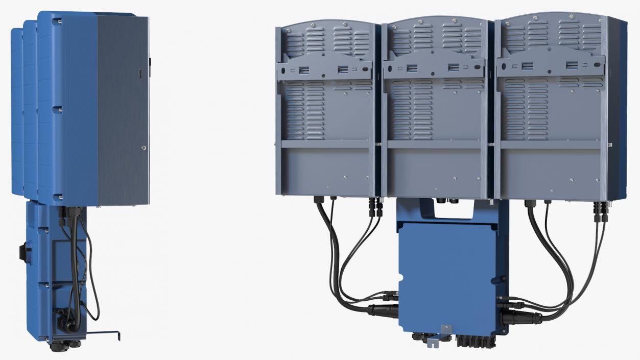 Three Phase Solar Inverter with Secondary Units 3D