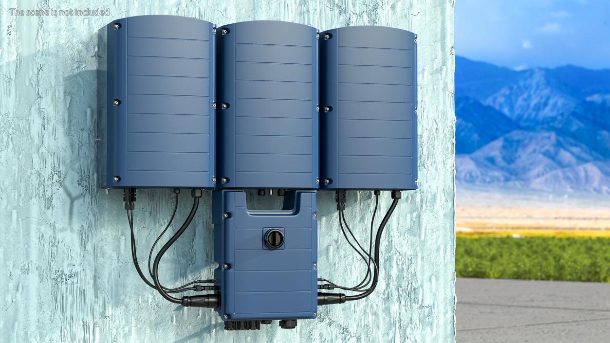 Three Phase Solar Inverter with Secondary Units 3D