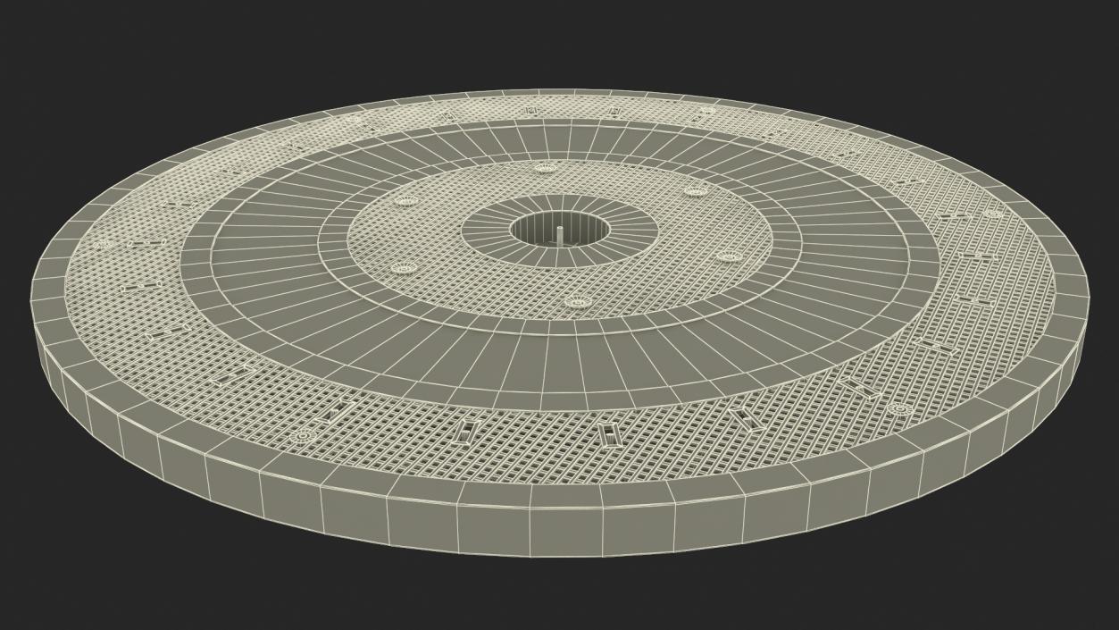 Dry Fountain Round No Water 3D