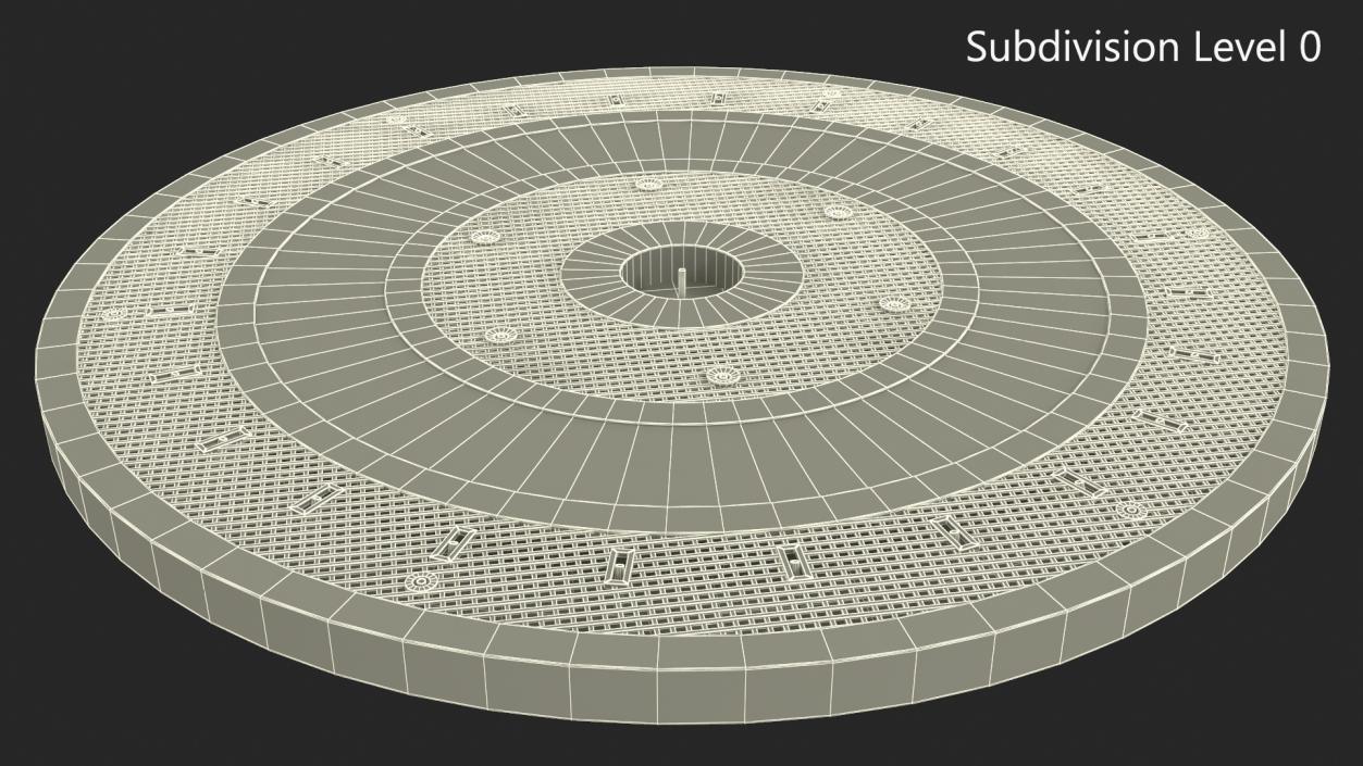 Dry Fountain Round No Water 3D