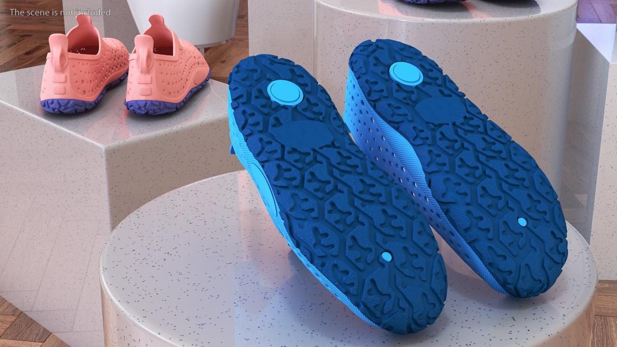 Aqua Socks Water Shoes Blue 3D