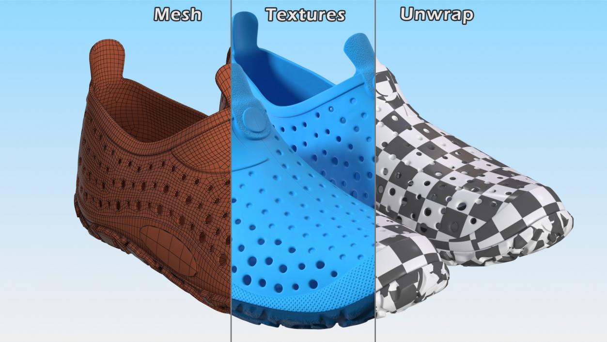 Aqua Socks Water Shoes Blue 3D