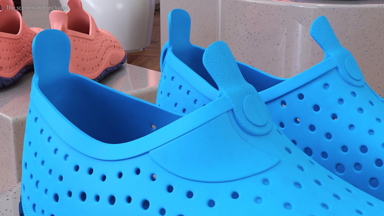 Aqua Socks Water Shoes Blue 3D