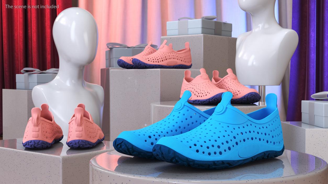 Aqua Socks Water Shoes Blue 3D