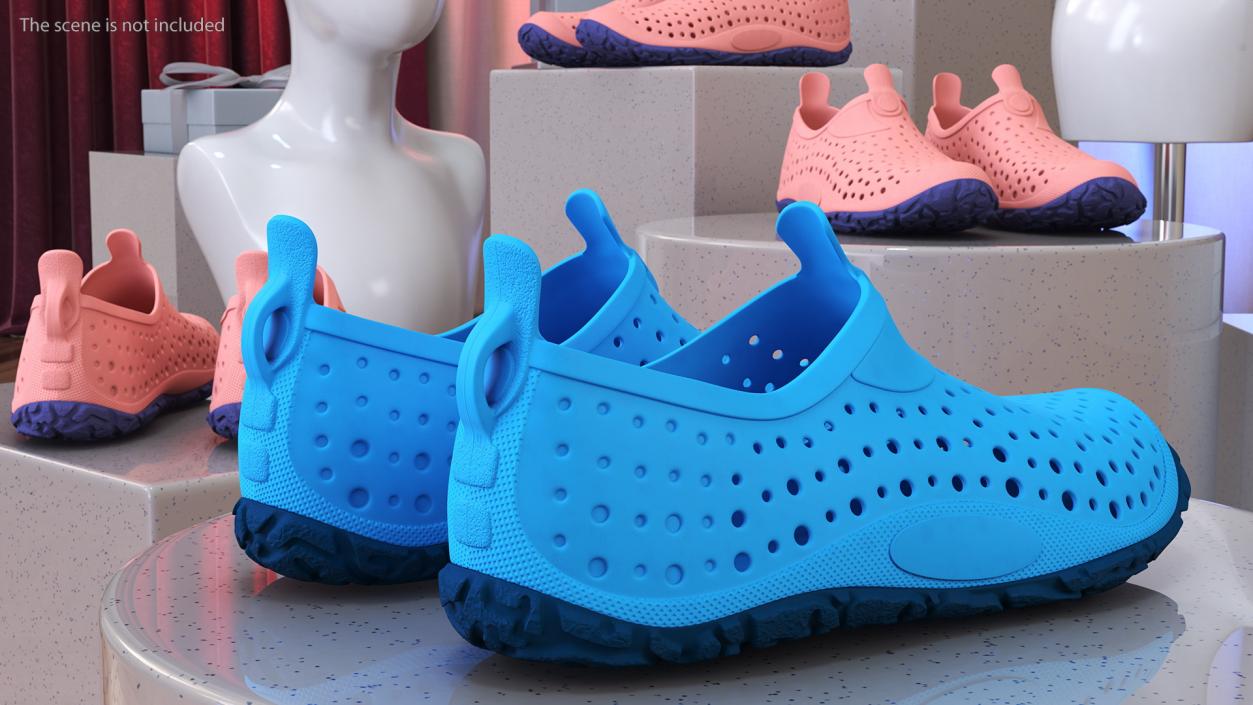 Aqua Socks Water Shoes Blue 3D