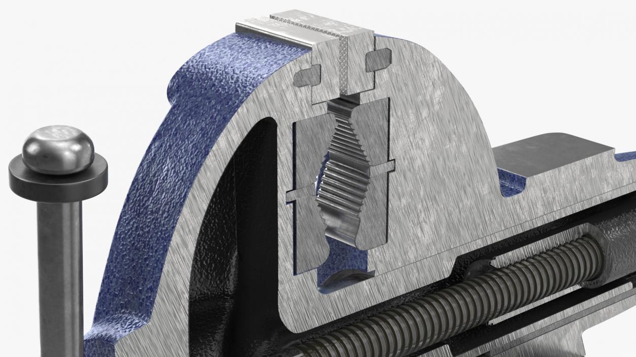 3D Bench Vise Cross Section Rigged