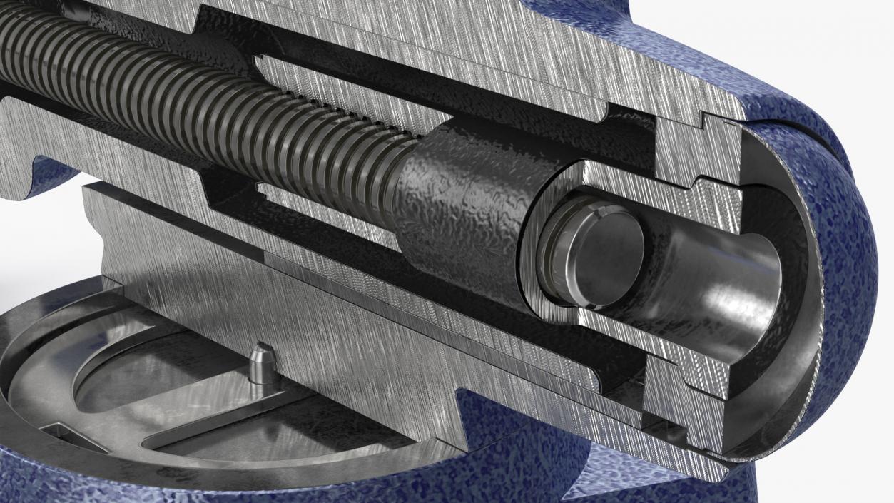 3D Bench Vise Cross Section Rigged