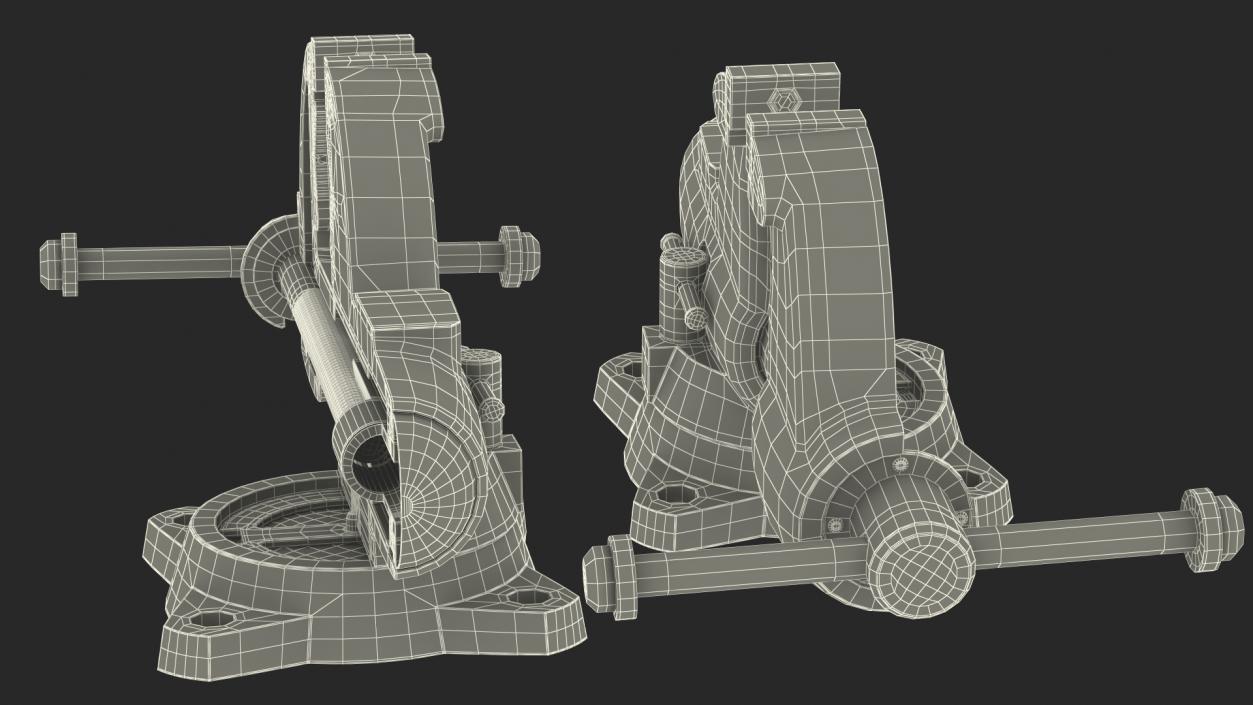 3D Bench Vise Cross Section Rigged