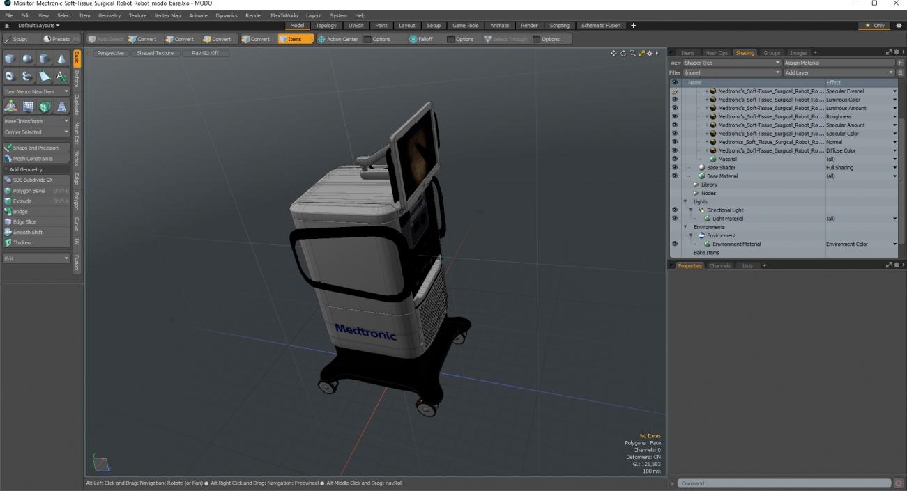 3D model Monitor Medtronic Soft-Tissue Surgical Robot Robot