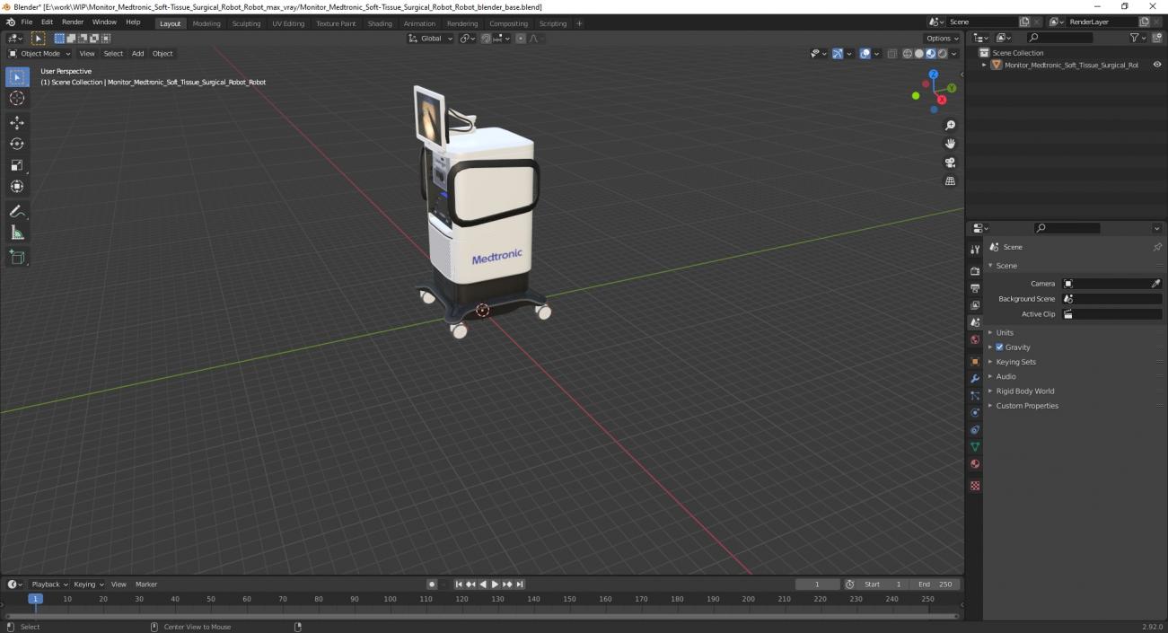 3D model Monitor Medtronic Soft-Tissue Surgical Robot Robot