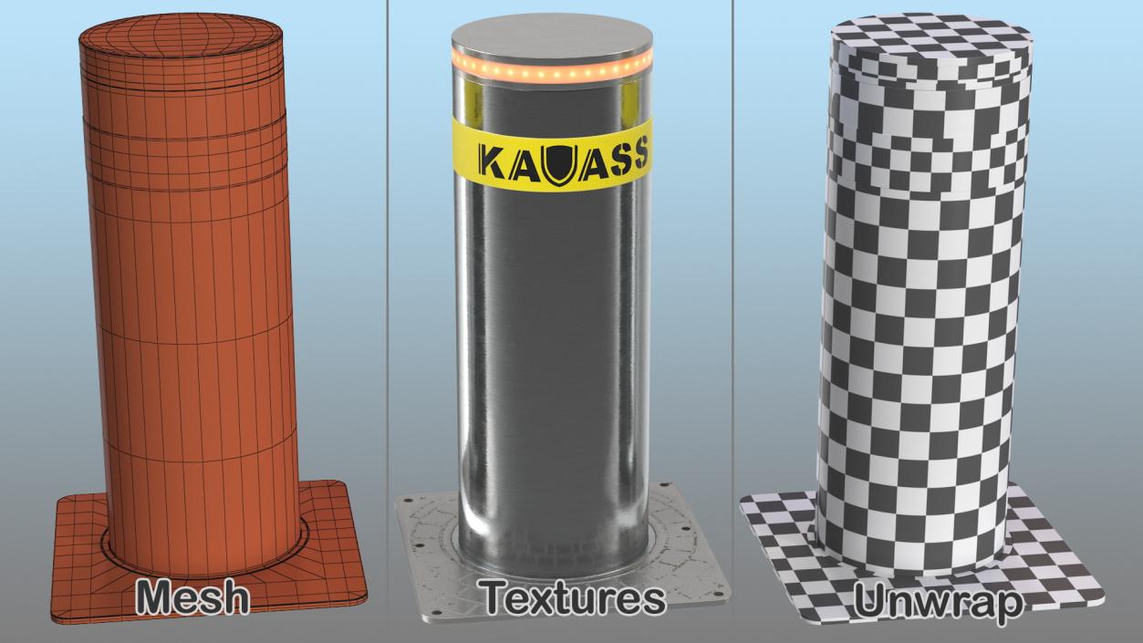 3D model Kavass Retractable Security Bollard