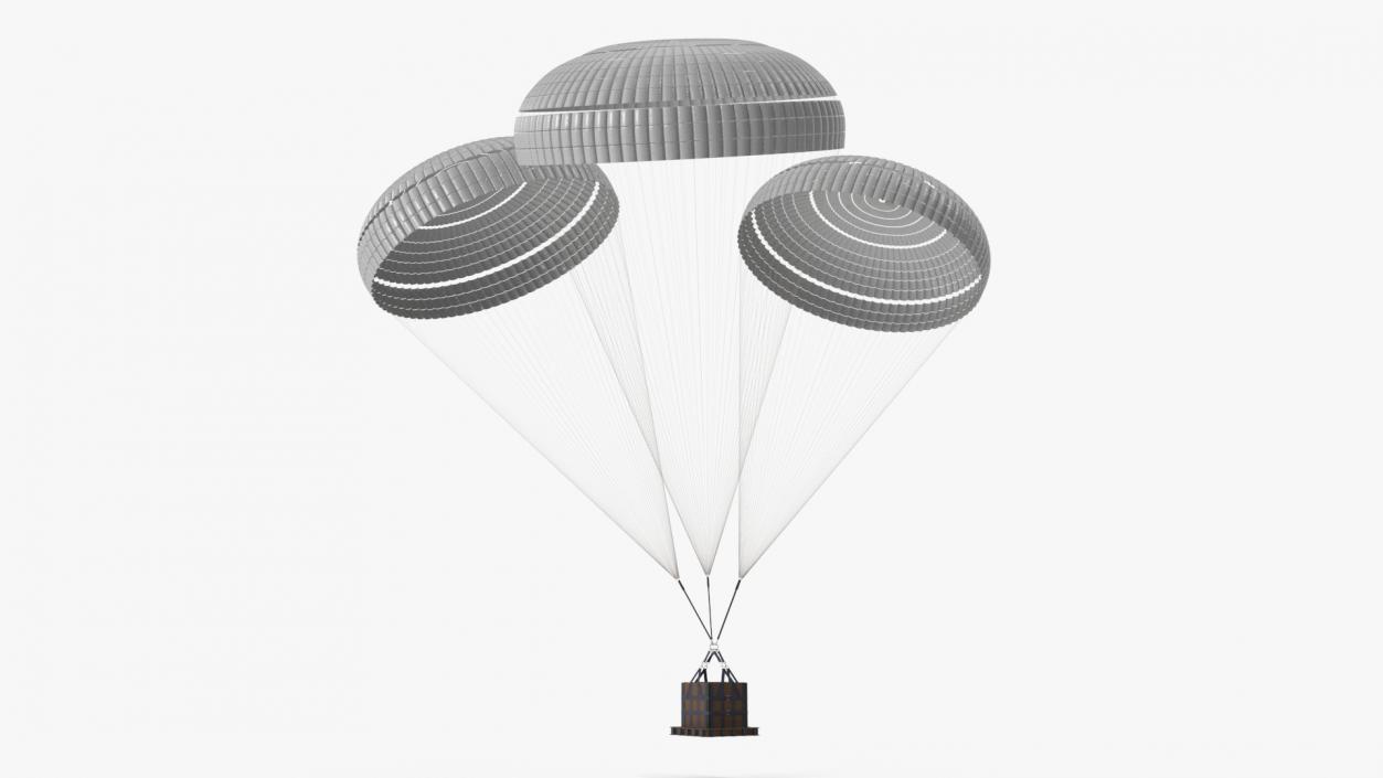 Triple Subscale Parachute Cargo System White 3D model