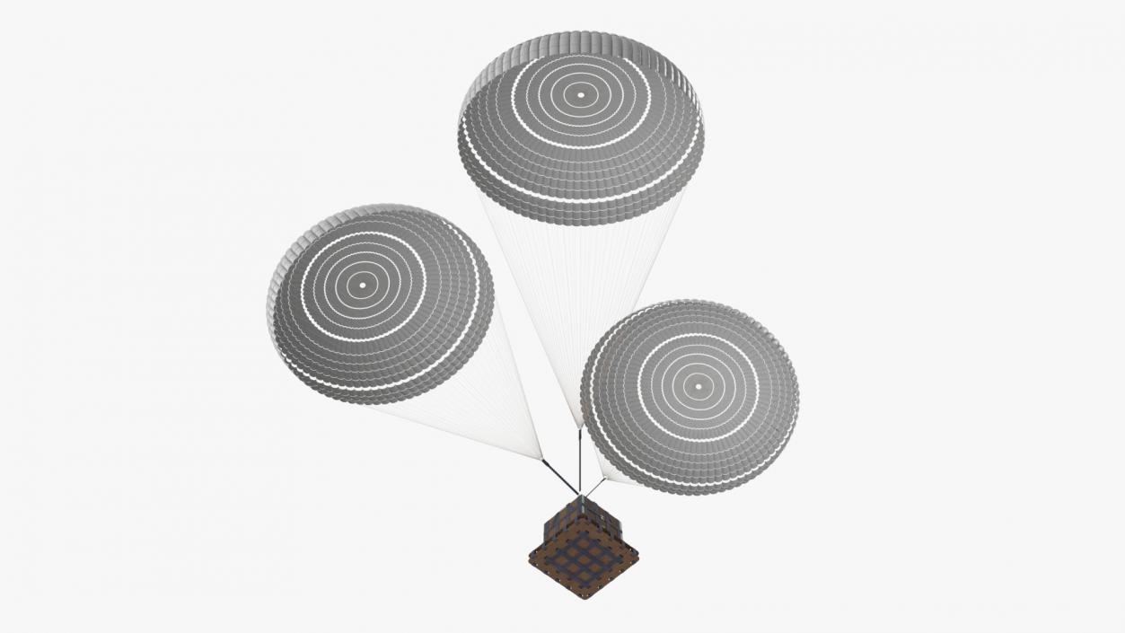 Triple Subscale Parachute Cargo System White 3D model