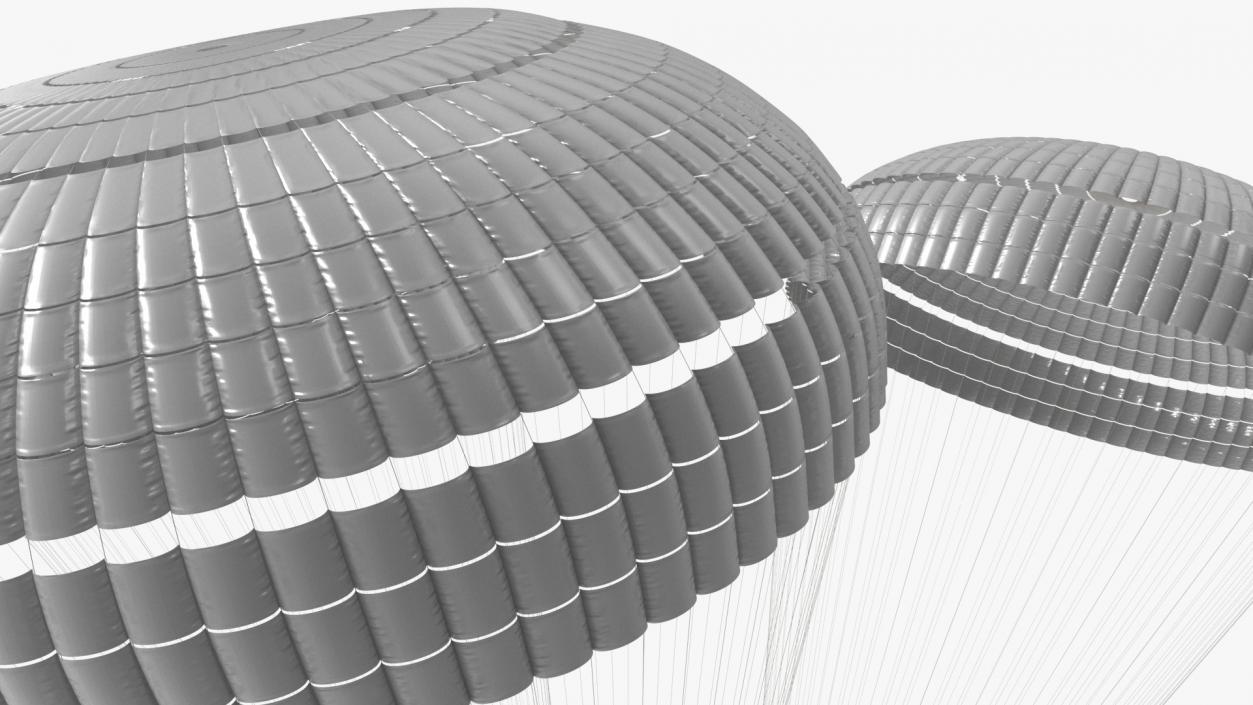 Triple Subscale Parachute Cargo System White 3D model