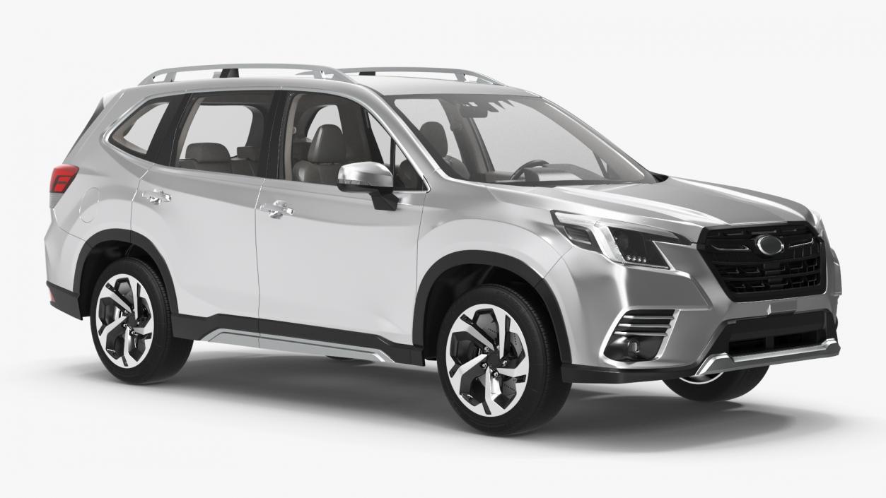 White Compact Crossover SUV 3D