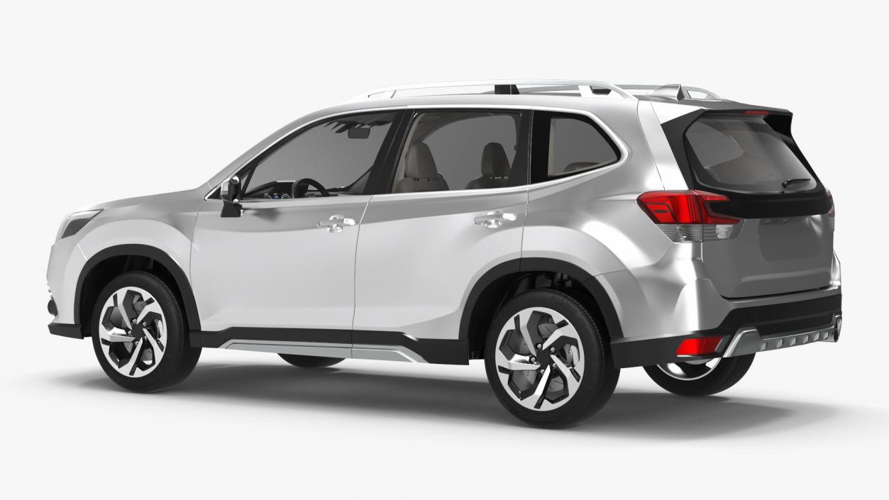 White Compact Crossover SUV 3D