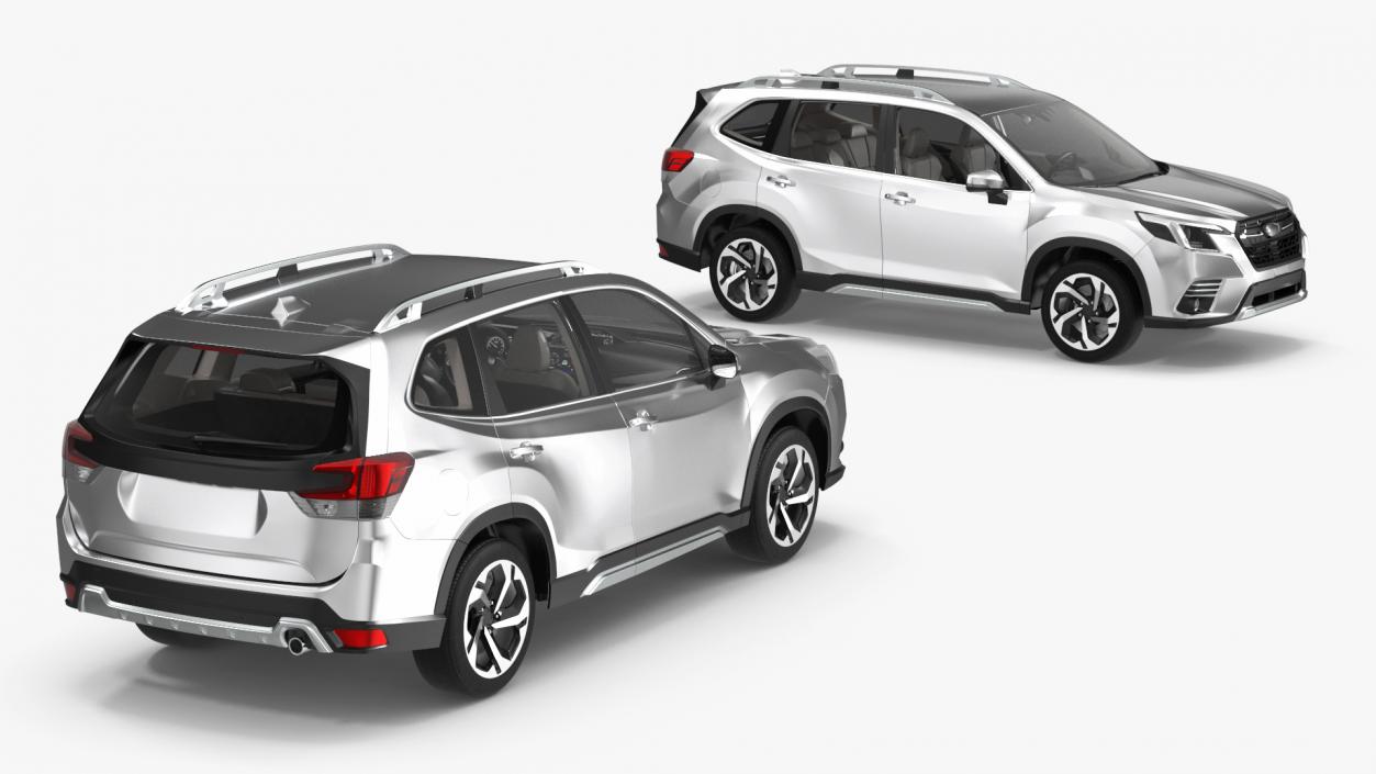 White Compact Crossover SUV 3D