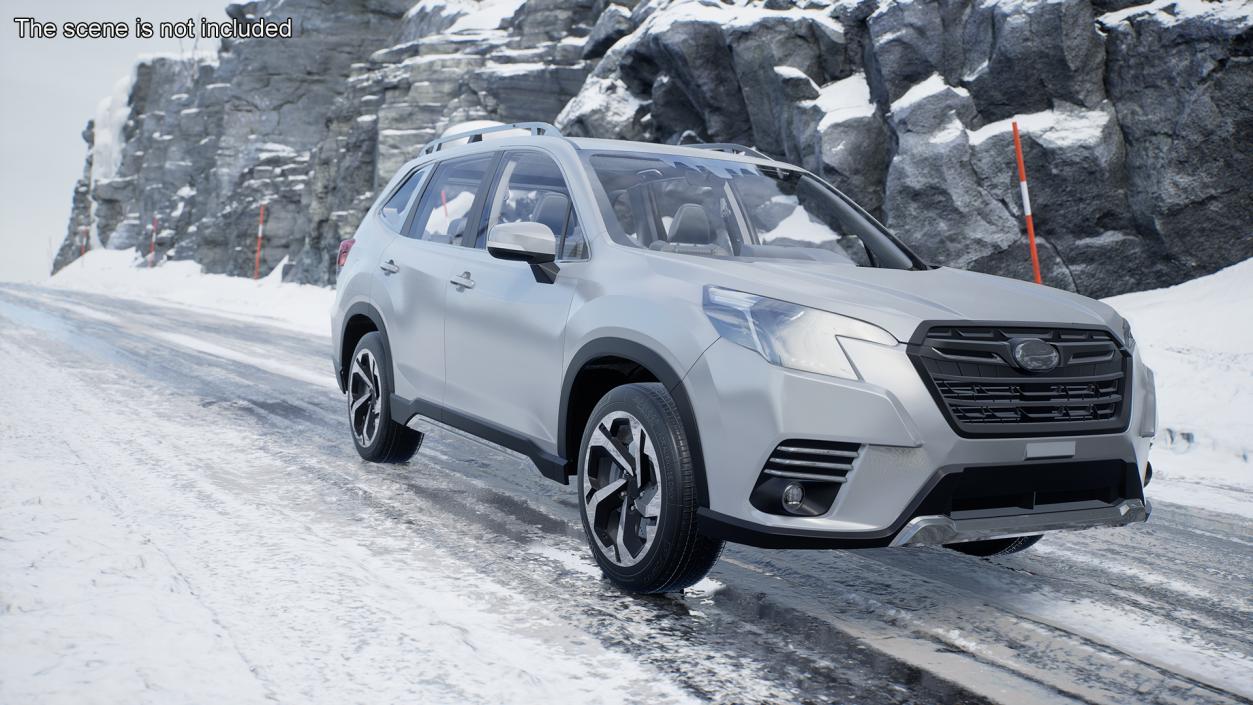 White Compact Crossover SUV 3D