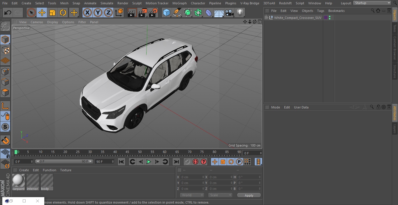 White Compact Crossover SUV 3D