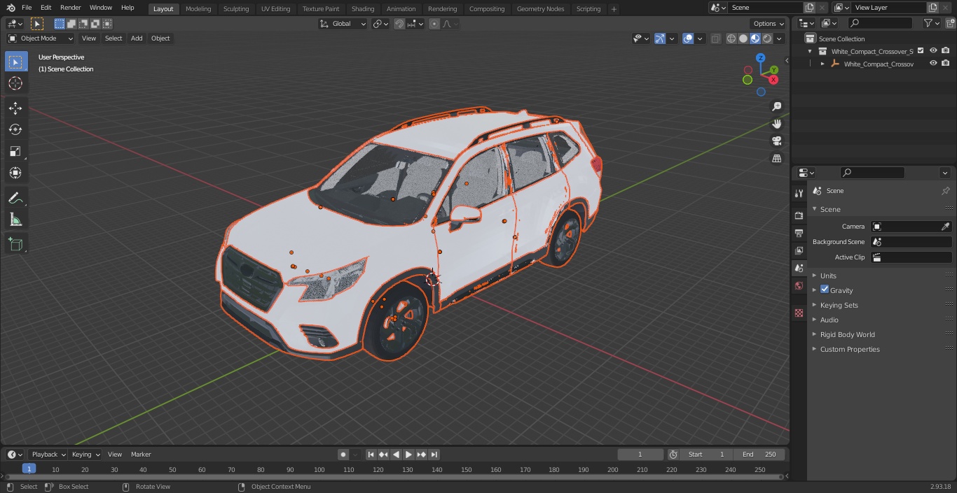 White Compact Crossover SUV 3D