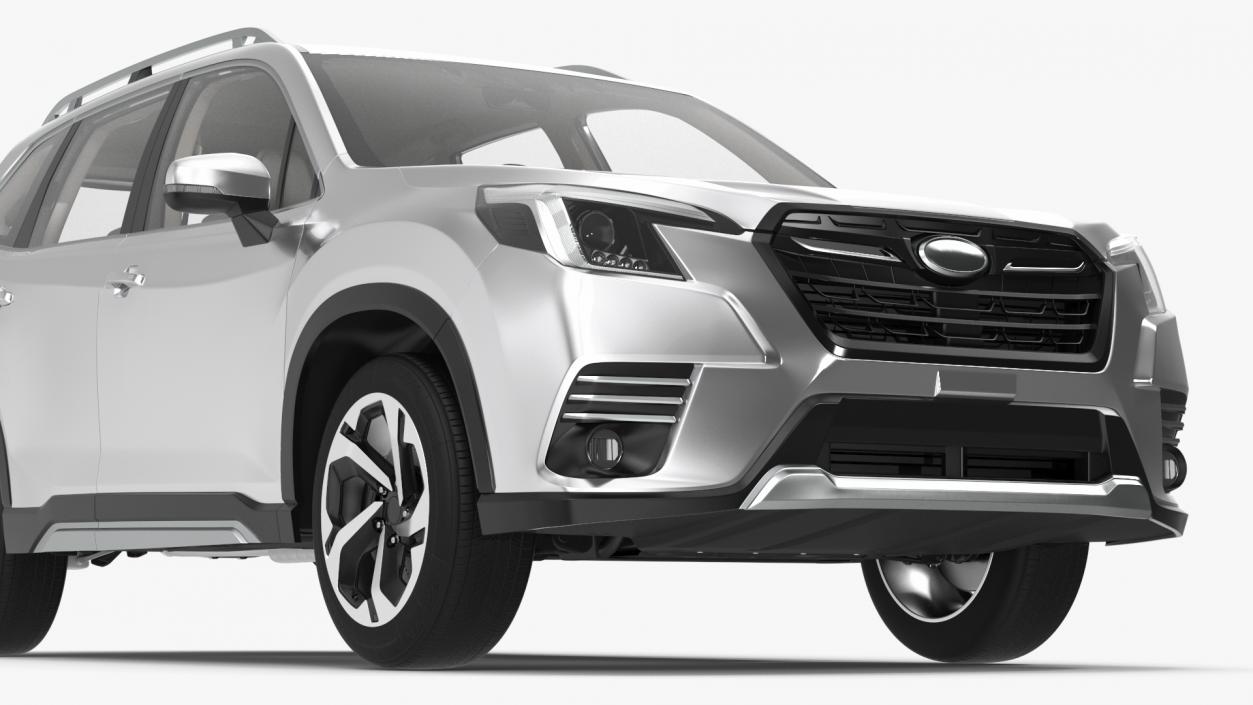 White Compact Crossover SUV 3D