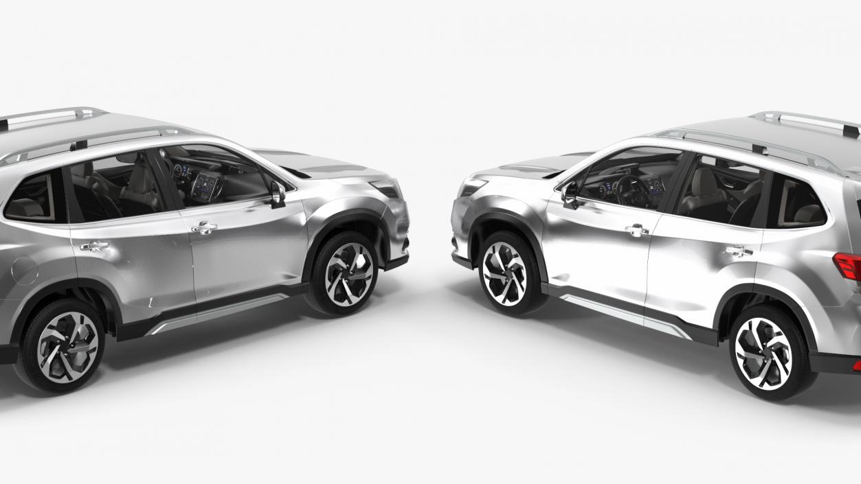 White Compact Crossover SUV 3D