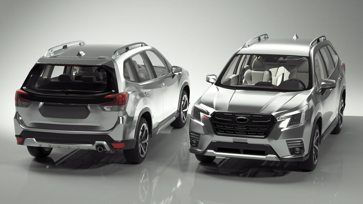 White Compact Crossover SUV 3D