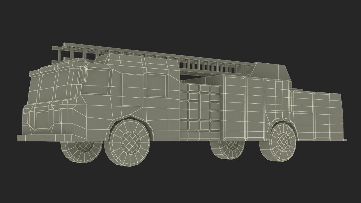 3D model Low Poly Stylized Model Fire Engine