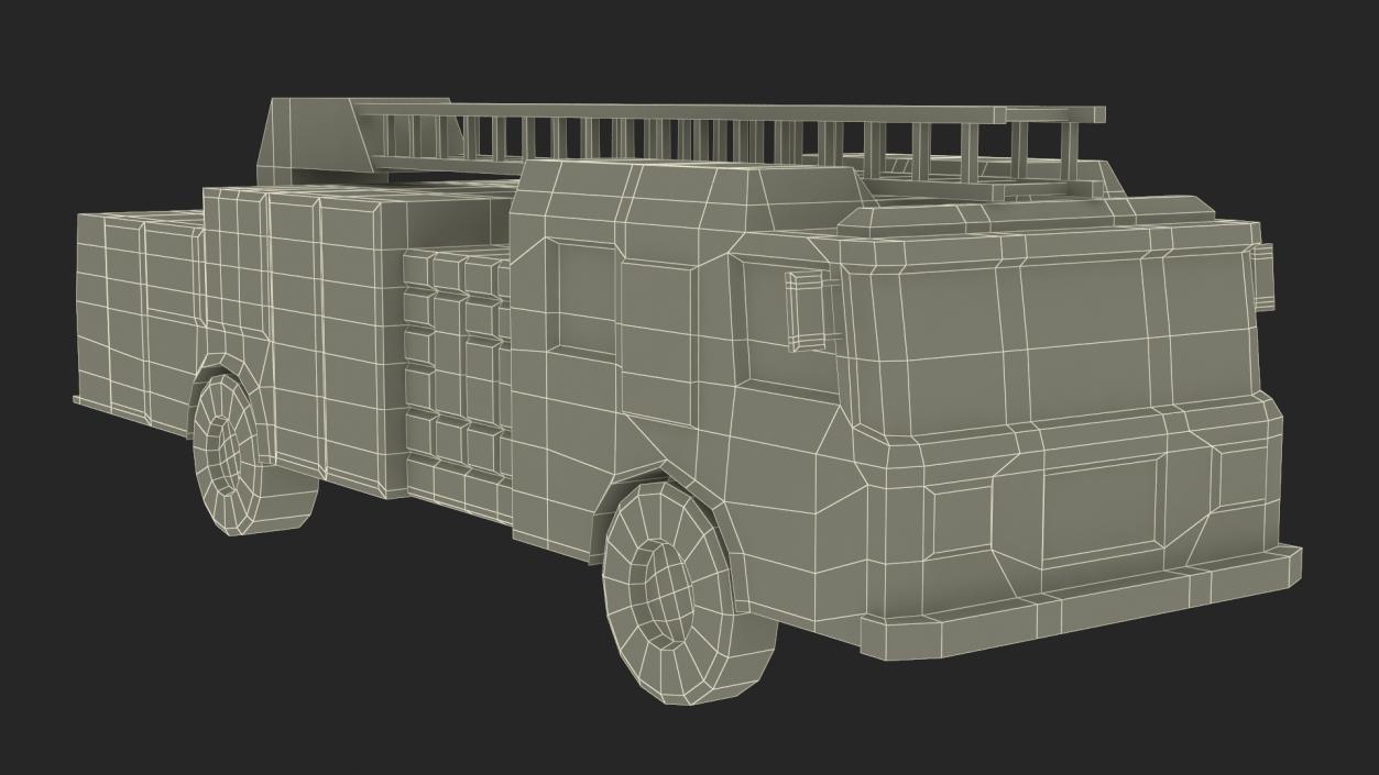 3D model Low Poly Stylized Model Fire Engine