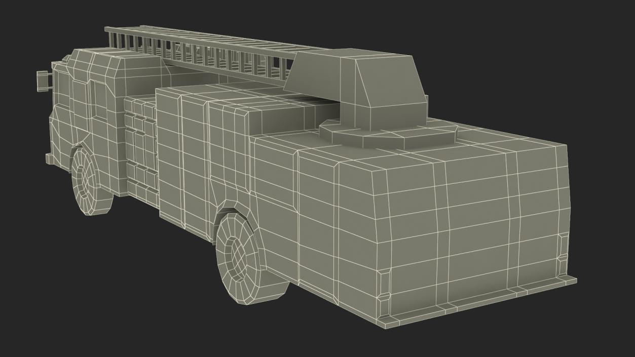 3D model Low Poly Stylized Model Fire Engine