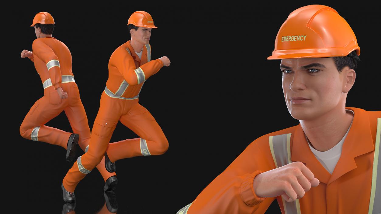 3D model Rescuer Running Pose