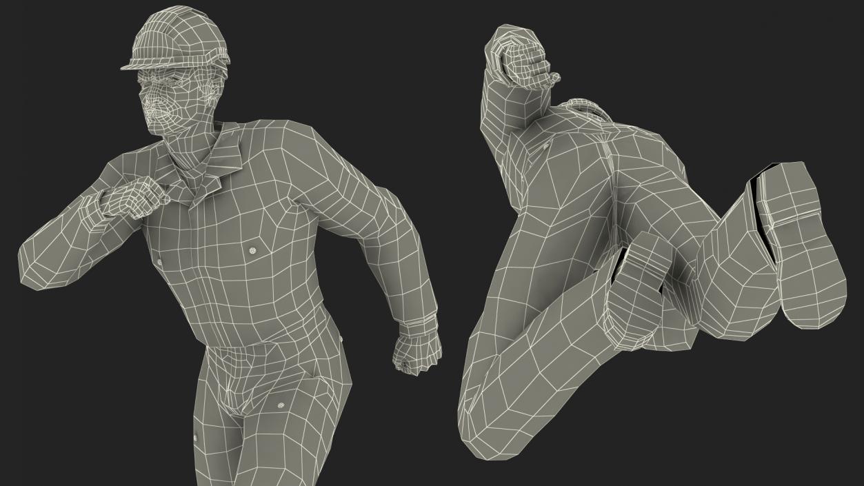 3D model Rescuer Running Pose