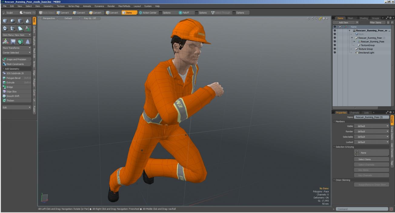 3D model Rescuer Running Pose