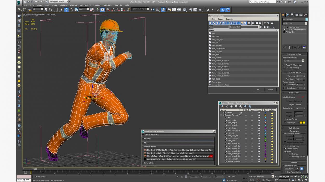 3D model Rescuer Running Pose