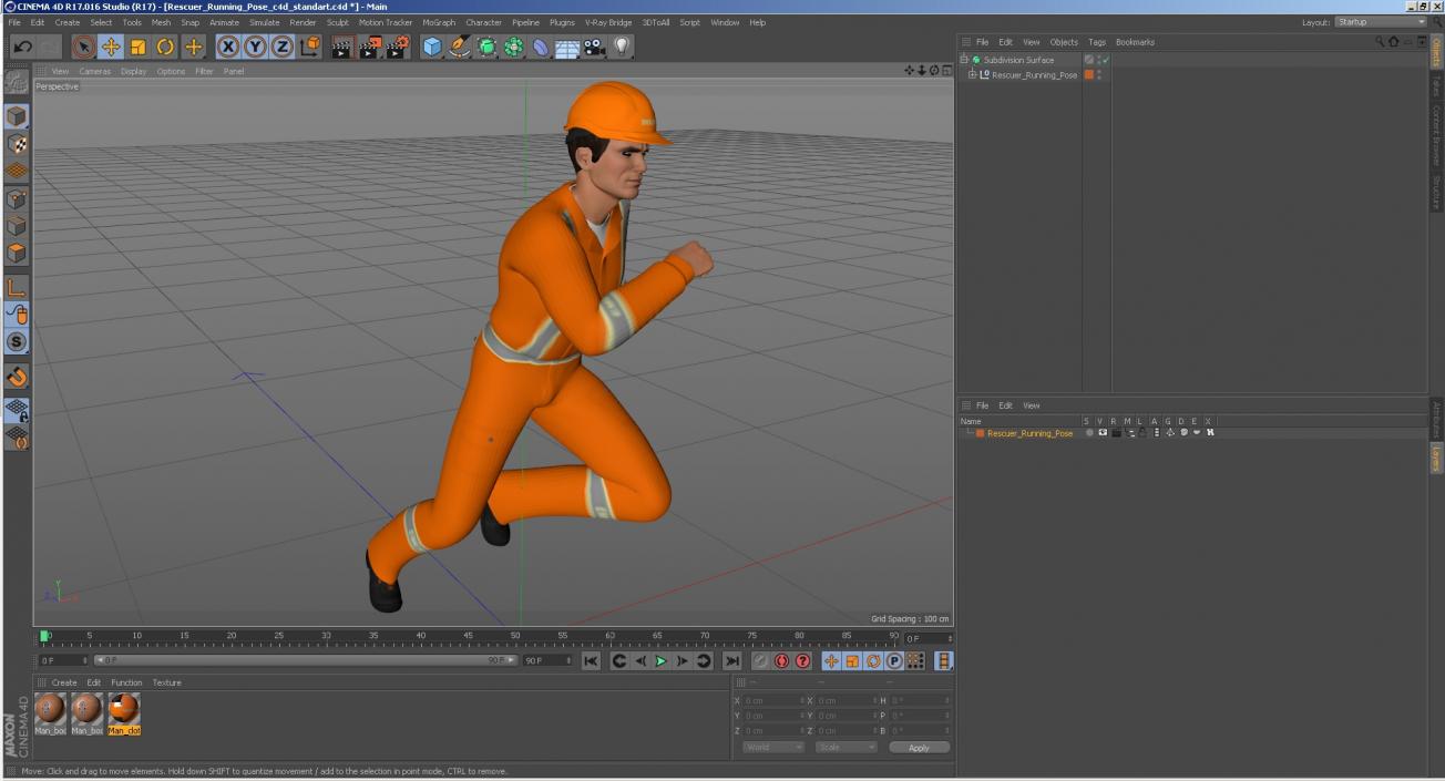 3D model Rescuer Running Pose