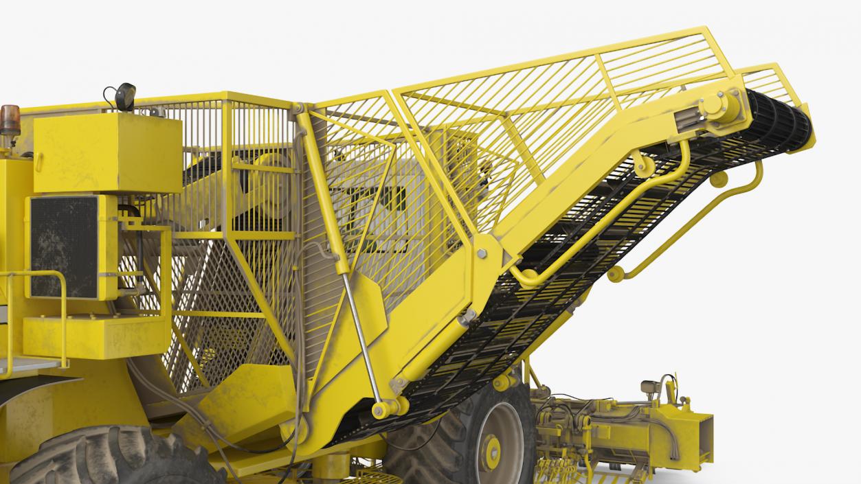 Beet Harvester Dusty Yellow Rigged 3D model