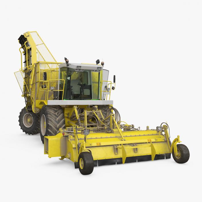 Beet Harvester Dusty Yellow Rigged 3D model