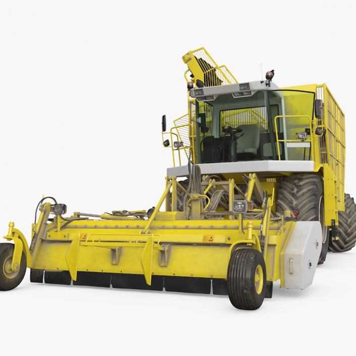 Beet Harvester Dusty Yellow Rigged 3D model