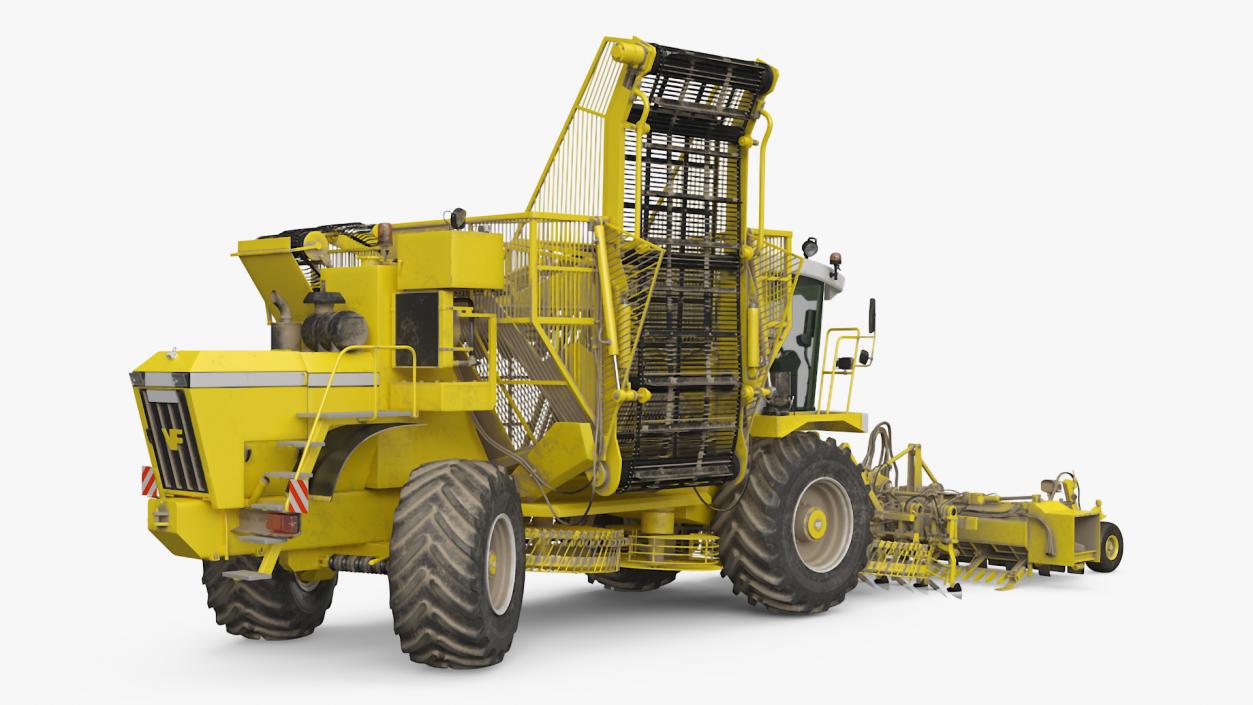 Beet Harvester Dusty Yellow Rigged 3D model